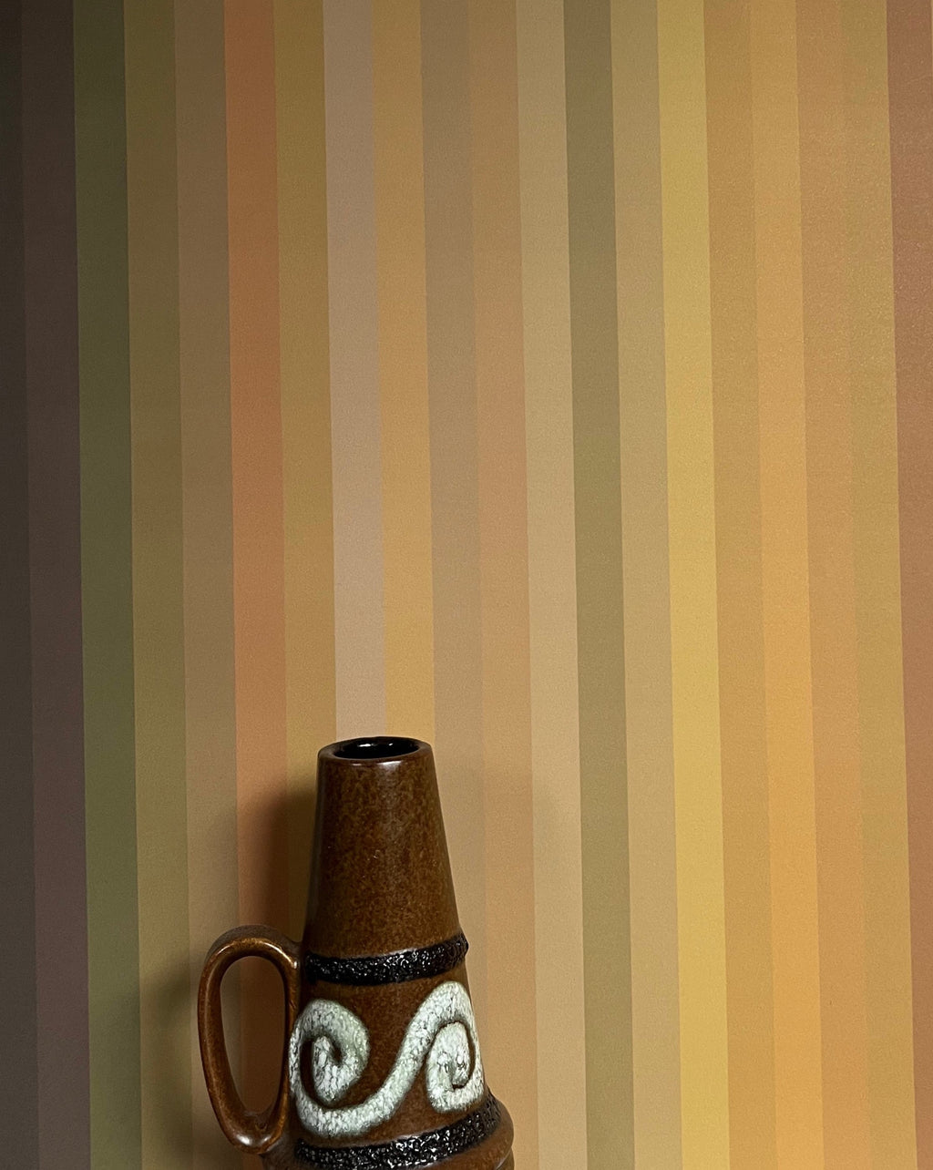 Tonal Stripe Wallpaper - Brown to Terracotta