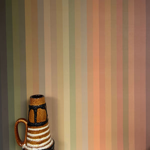 Tonal Stripe Wallpaper - Olive to Rust