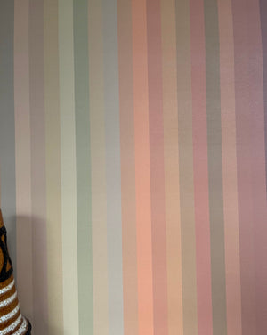 Tonal Stripe Wallpaper - Olive to Rust