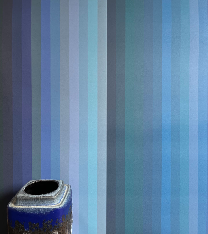 Tonal Stripe Wallpaper - Indigo