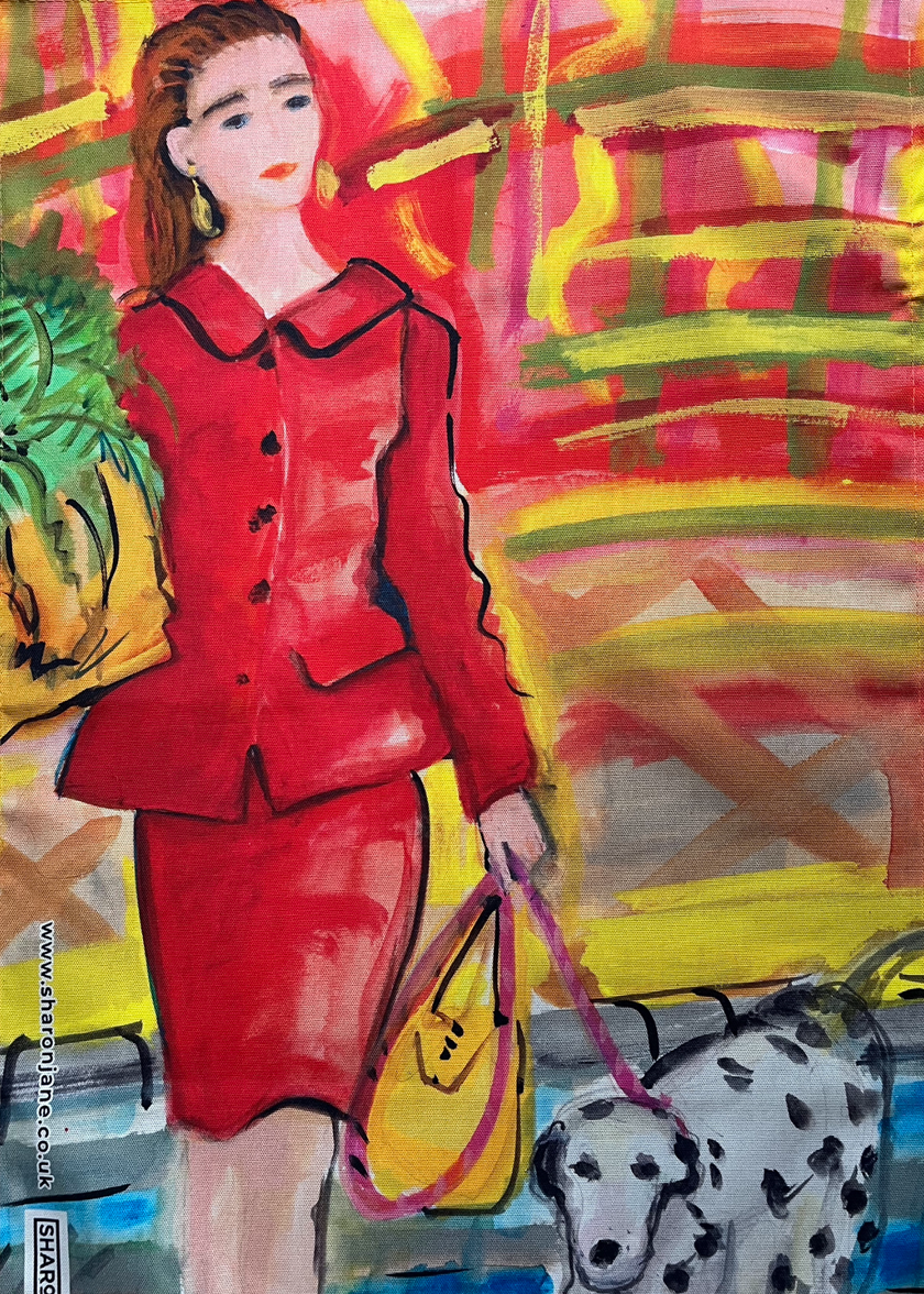 Lady Shopping Tea Towel