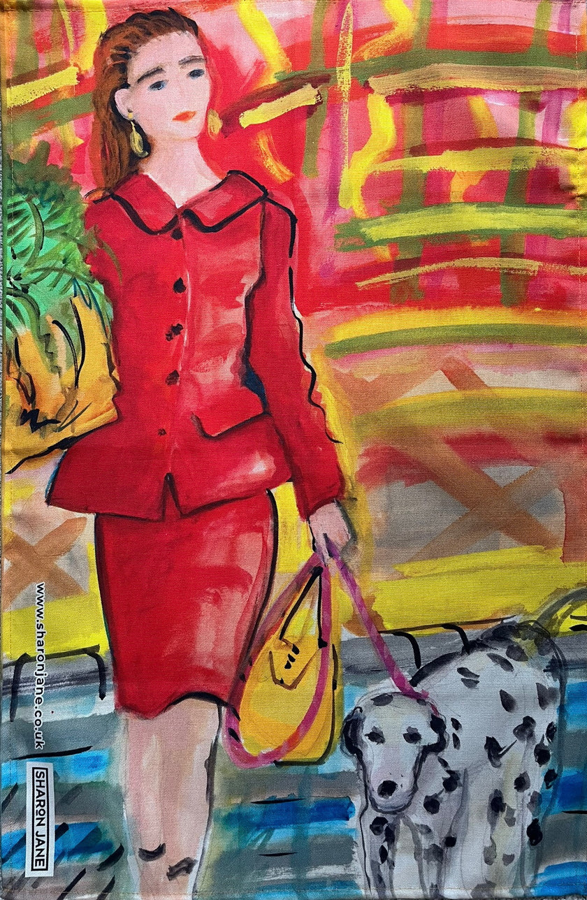 Lady Shopping Tea Towel