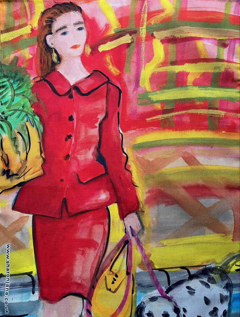 Lady Shopping Tea Towel