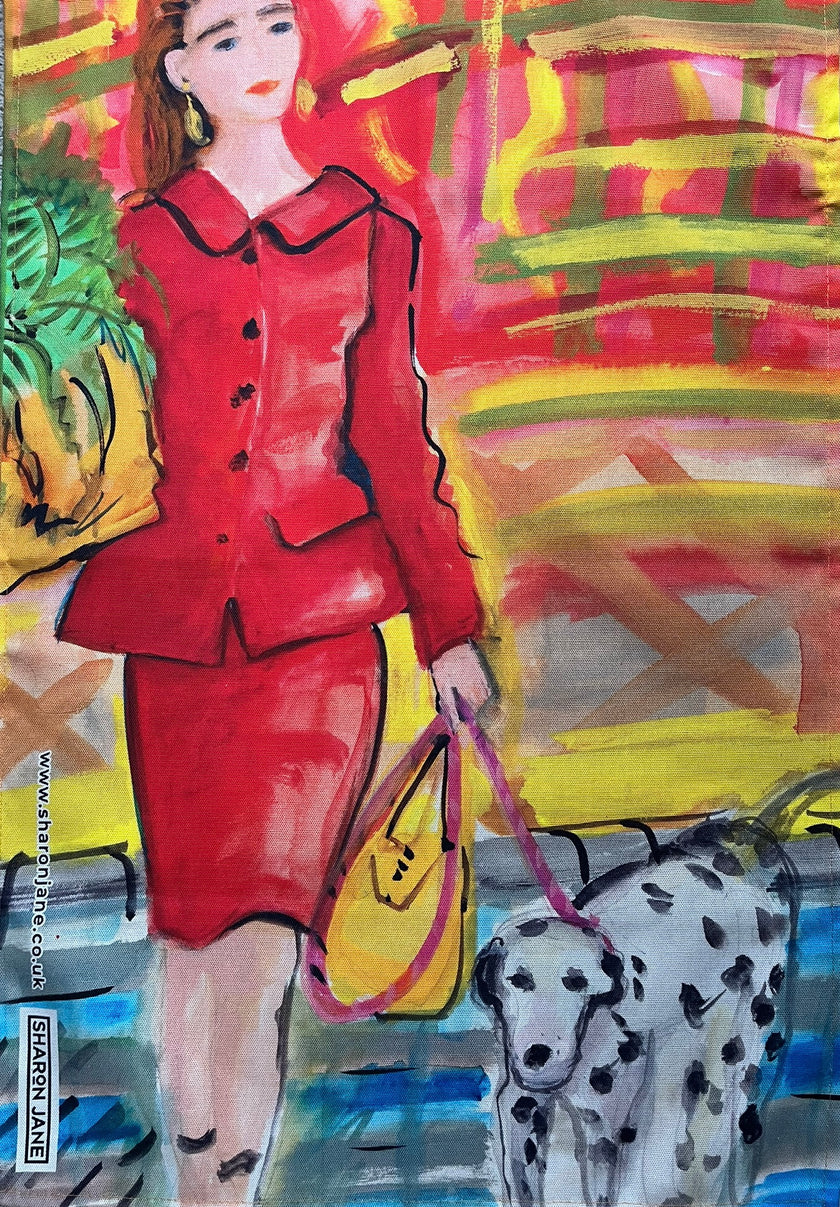 Lady Shopping Tea Towel