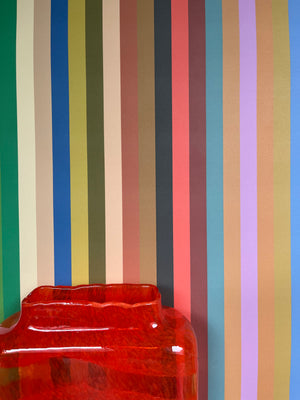 Tonal Stripe Wallpaper - Multi Bright Coral