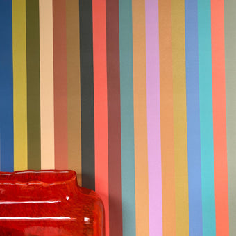 Tonal Stripe Wallpaper - Coral