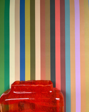 Tonal Stripe Wallpaper - Multi Bright Coral