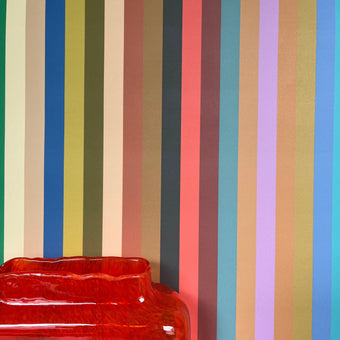 Tonal Stripe Wallpaper - Coral