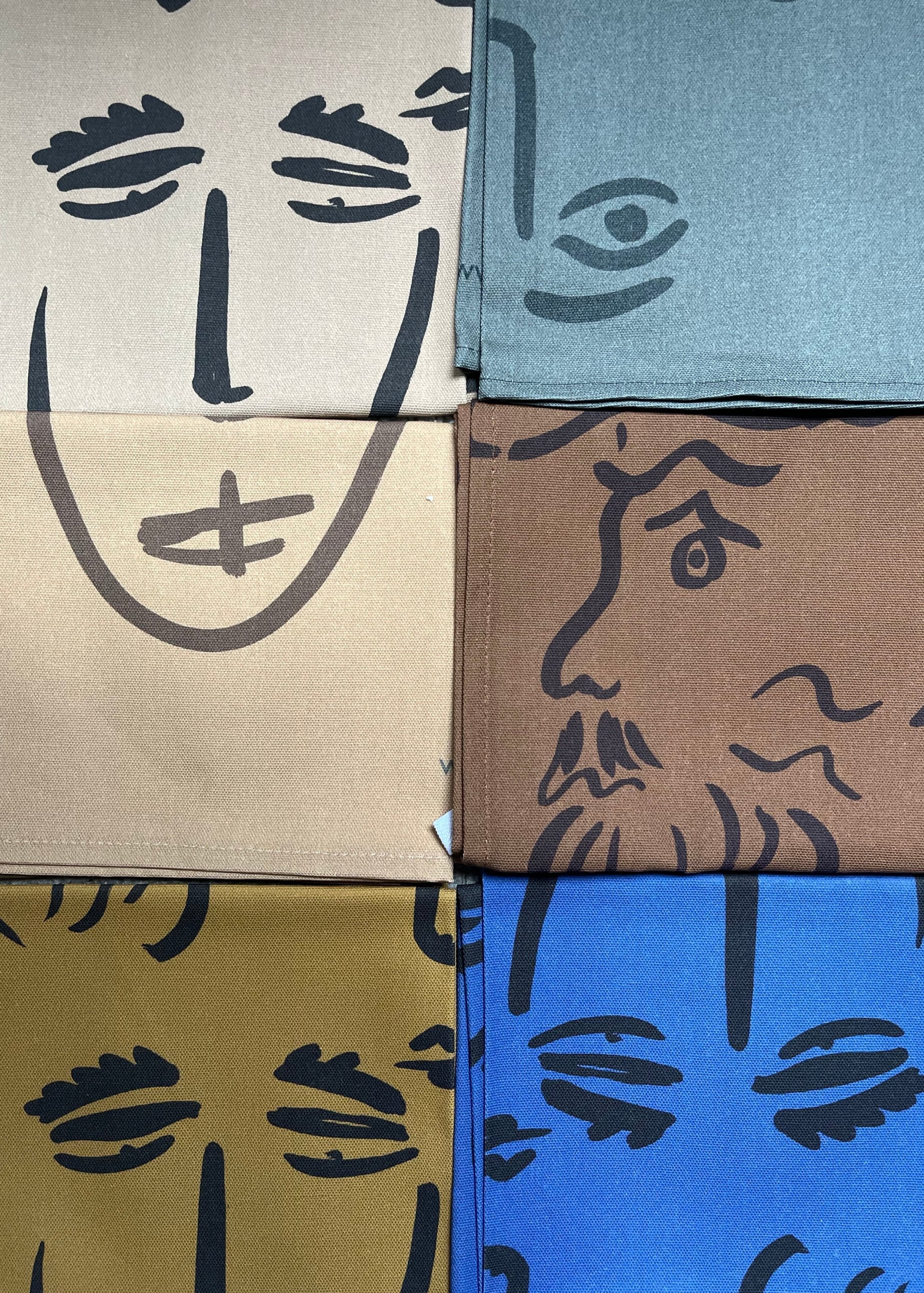 Faces Linen Tea Towel