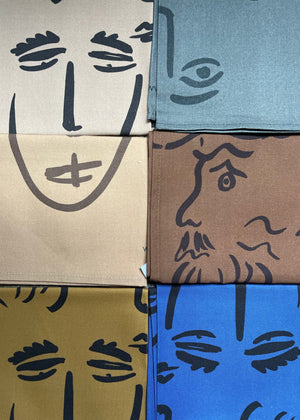 Faces Linen Tea Towel
