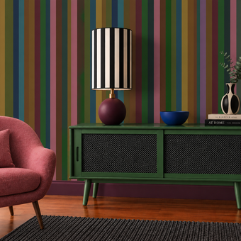 Tonal  Stripe Wallpaper - Inky