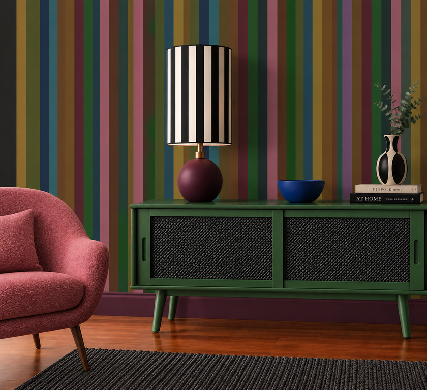 Tonal  Stripe Wallpaper - Inky