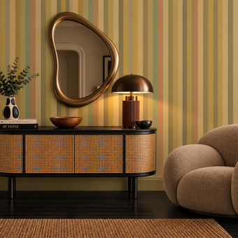 Tonal  Stripe Wallpaper - Flax