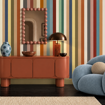 Tonal  Stripe Wallpaper - Chalk
