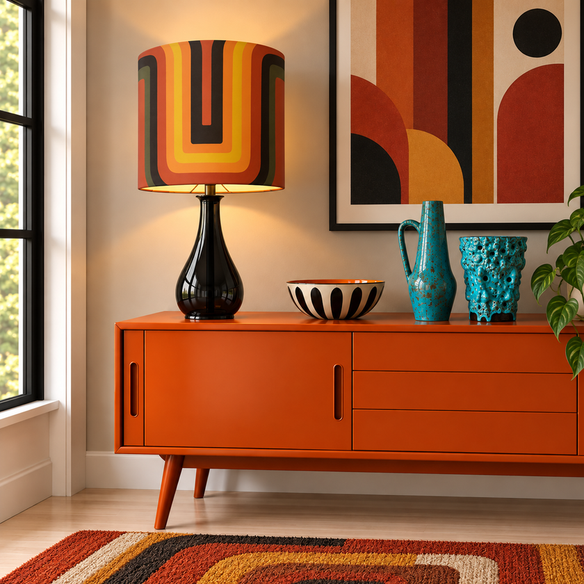 Large Retro geometric Lampshade