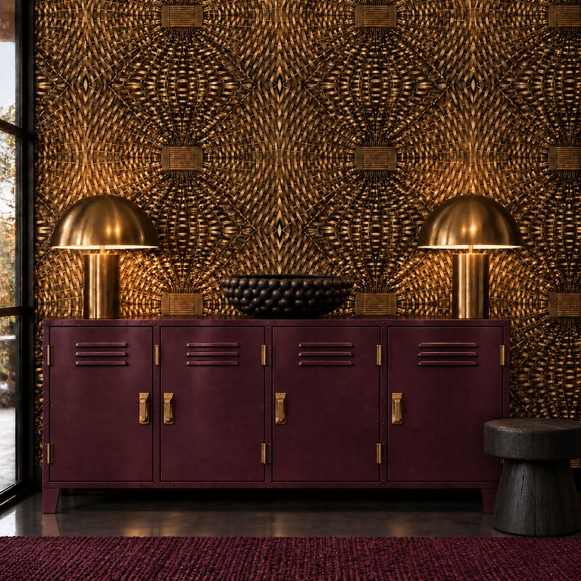 Woven Metal Basket Wallpaper