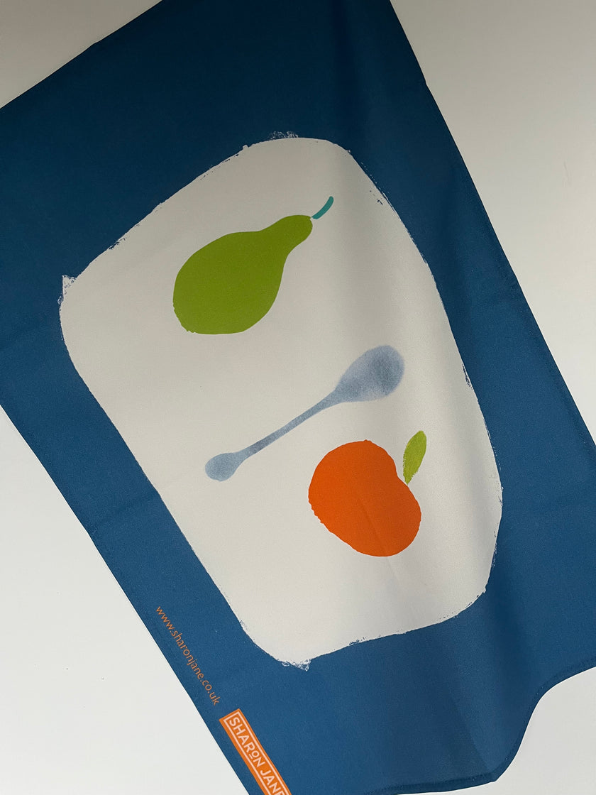 Pear + Apple + Spoon Tea Towel
