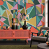 Hypotenuse Mural Wallpaper Poppy