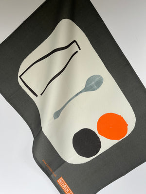 Bottle + Spoon Tea Towel - Charcoal