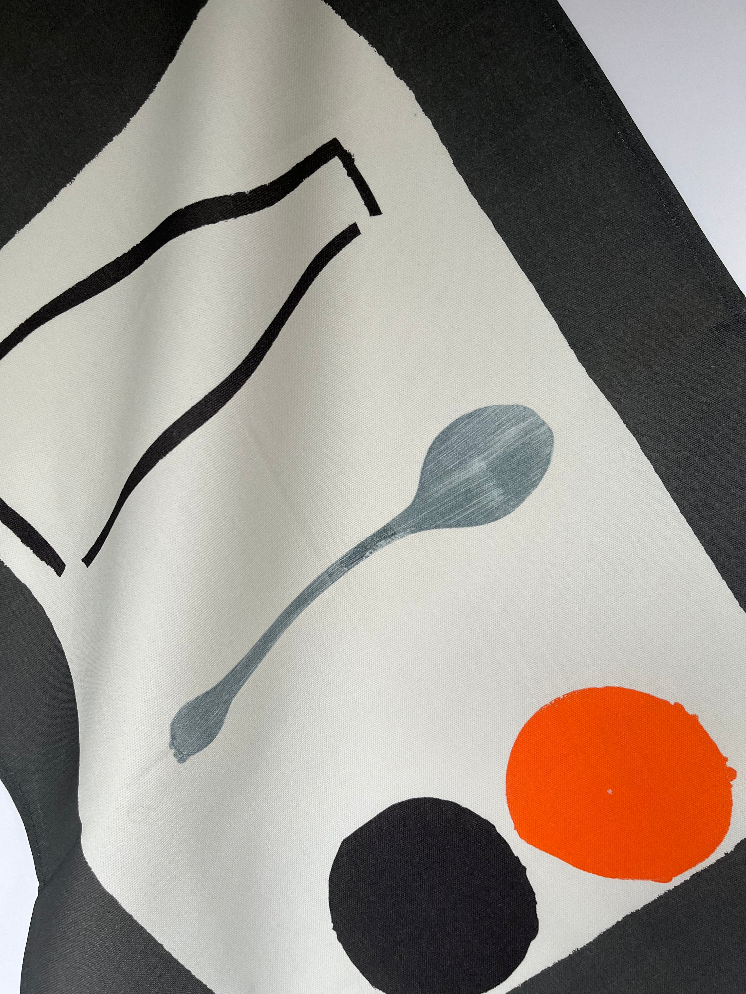Bottle + Spoon Tea Towel - Charcoal