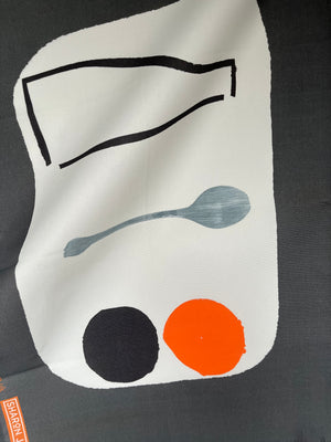 Bottle + Spoon Tea Towel - Charcoal