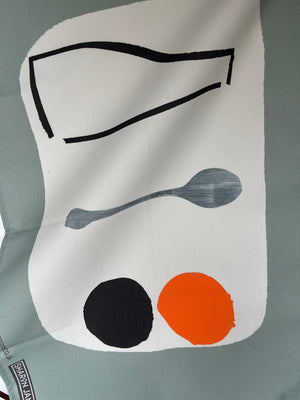 Bottle + Spoon Tea Towel - Pewter
