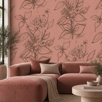Aquatint Large Panel Floral Wallpaper