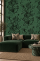 Aquatint Large Panel Floral Wallpaper