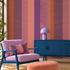 Small Oblong Combed Stripe Cushion - Fuchsia