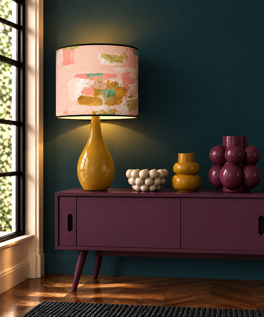 Large Painterly Abstract Lamp shade