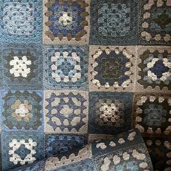 Crochet Wallpaper - Indigo