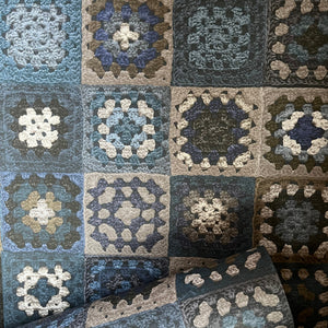 Crochet Wallpaper - Indigo