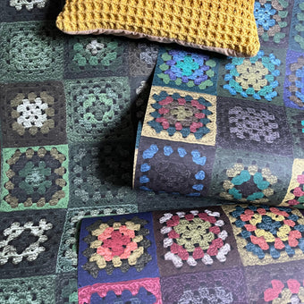 Crochet Wallpaper - Forest Green