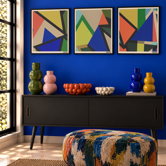 Geometric Square Triptych Prints