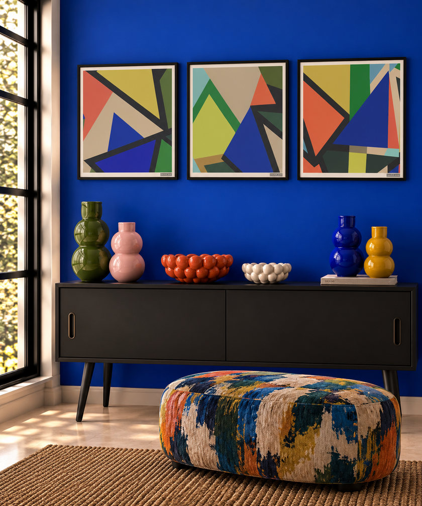 Geometric Square Triptych Prints