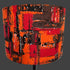 Vintage mid - century fabric Lampshade - 21 h x 30 d cm