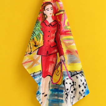 Lady Shopping Tea Towel