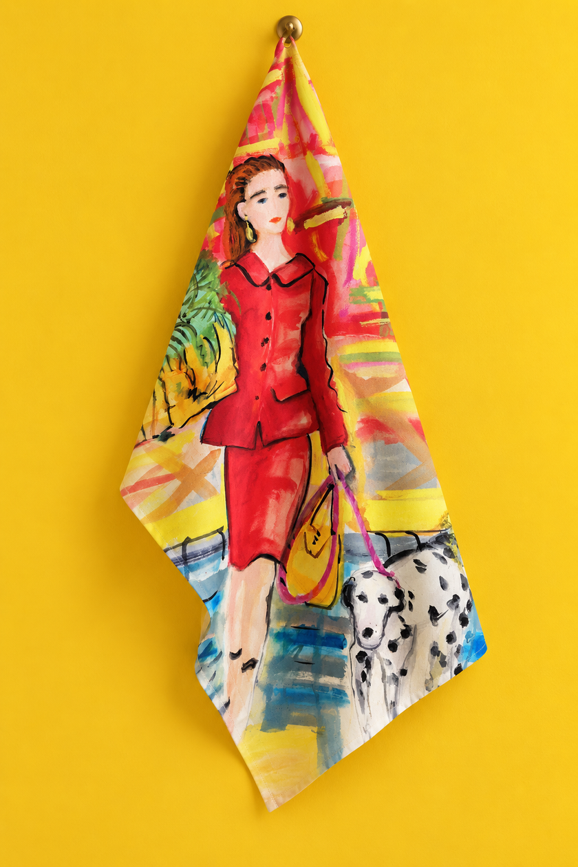 Lady Shopping Tea Towel