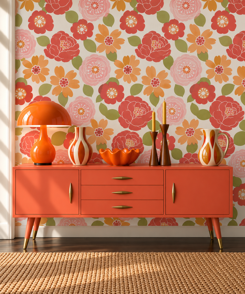 Retro Flower Wallpaper