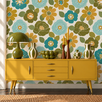 Retro Flower Wallpaper