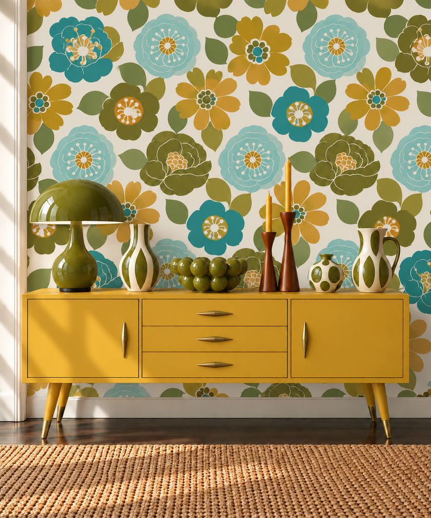 Retro Flower Wallpaper