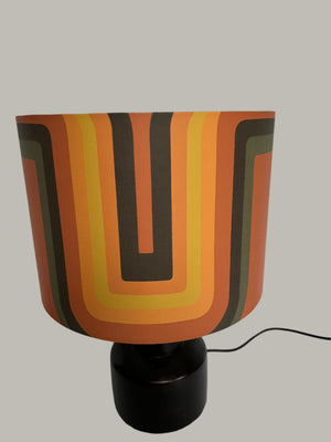 Retro geometric Lampshade - Terracotta + yellow