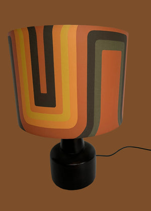 Retro geometric Lampshade - Terracotta + yellow