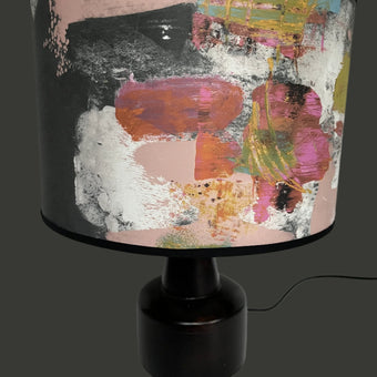 Painterly Abstract Lamp shade - Black - 24 h x 35 d cm