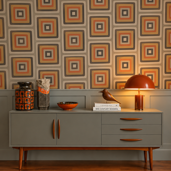 Retro Square  Geometric Wallpaper