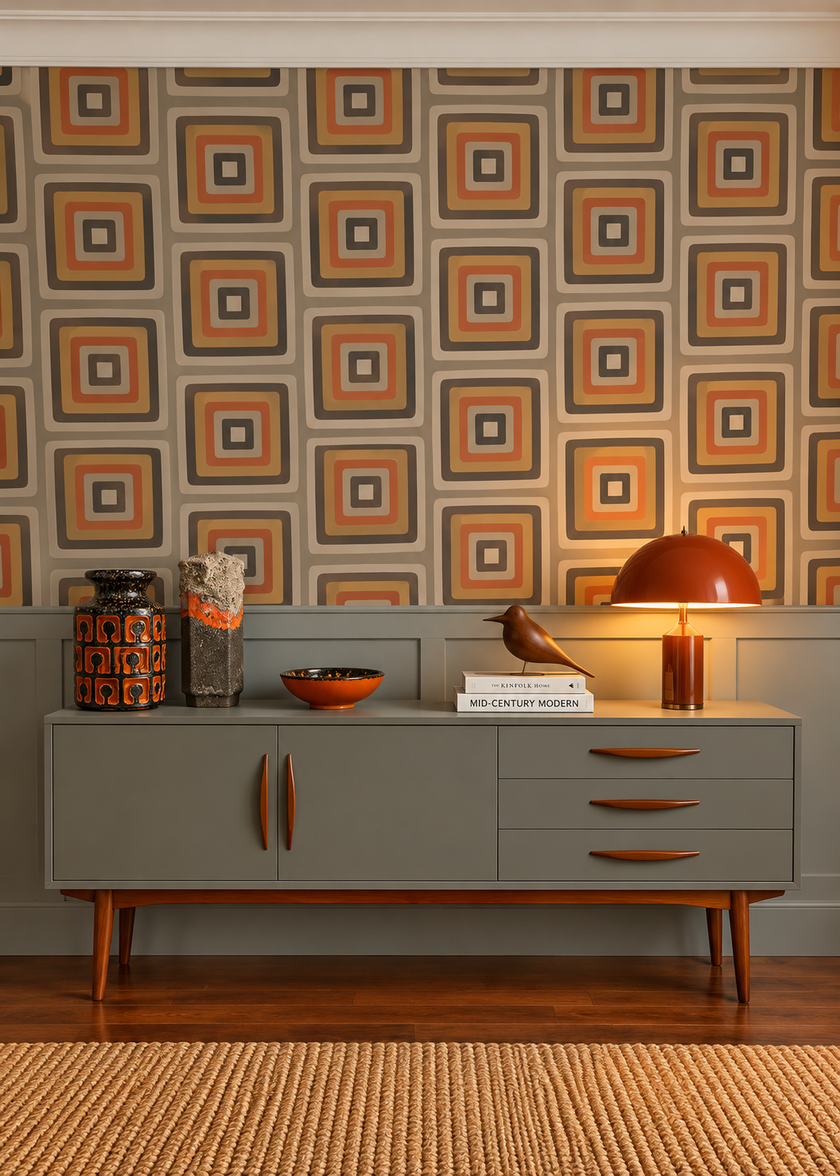 Retro Square  Geometric Wallpaper
