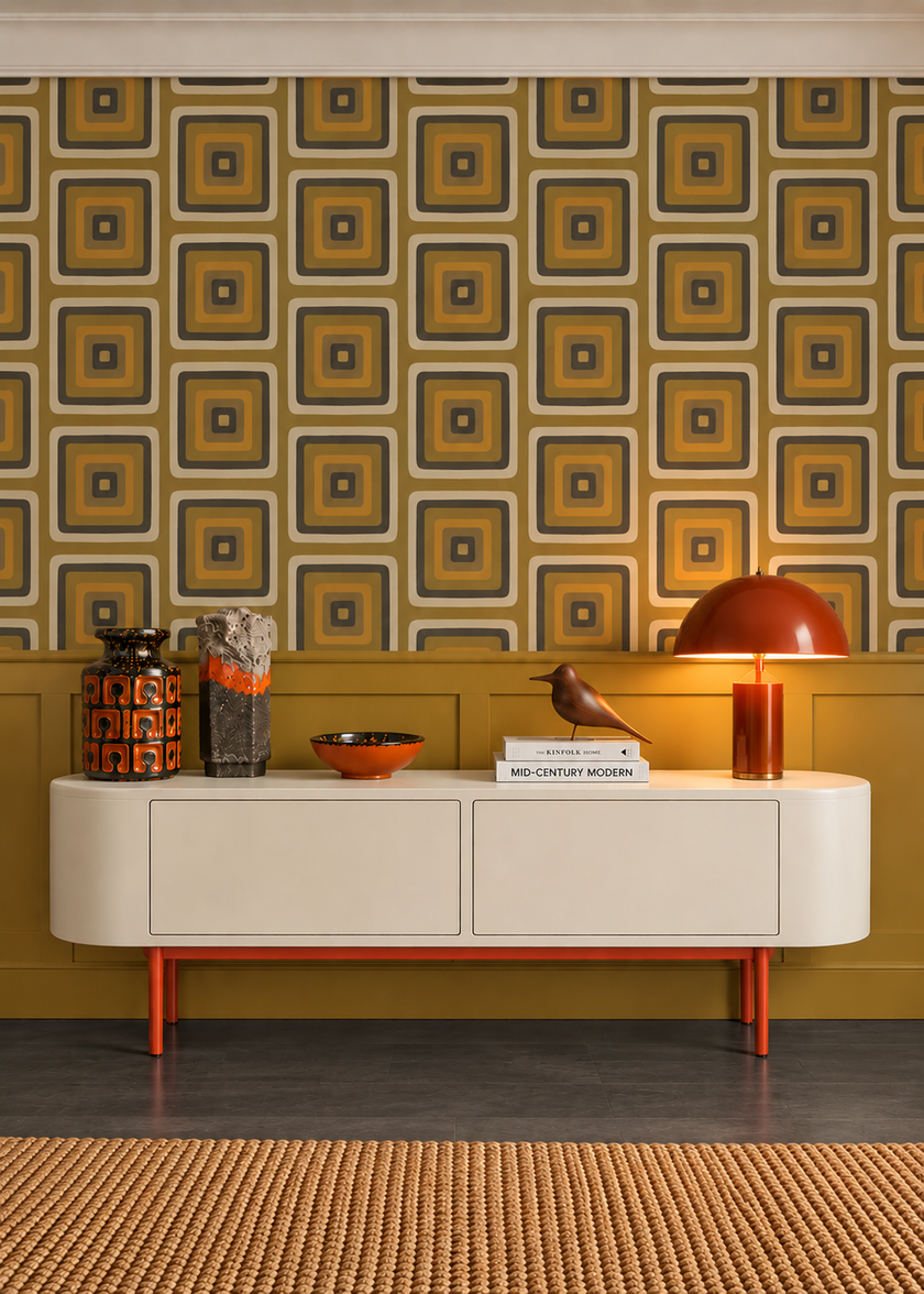 Retro Square  Geometric Wallpaper