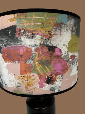 Painterly Abstract Lamp shade - Black - 24 h x 35 d cm