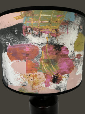 Painterly Abstract Lamp shade - Black - 24 h x 35 d cm