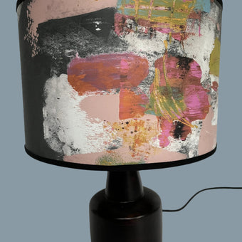 Painterly Abstract Lamp shade - Black - 24 h x 35 d cm